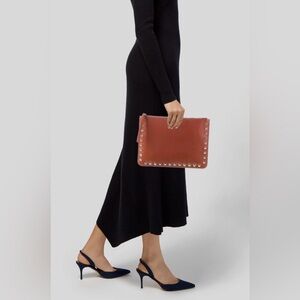 Rebecca Minkoff stud leather Lisa Pouch w/ gold hardware